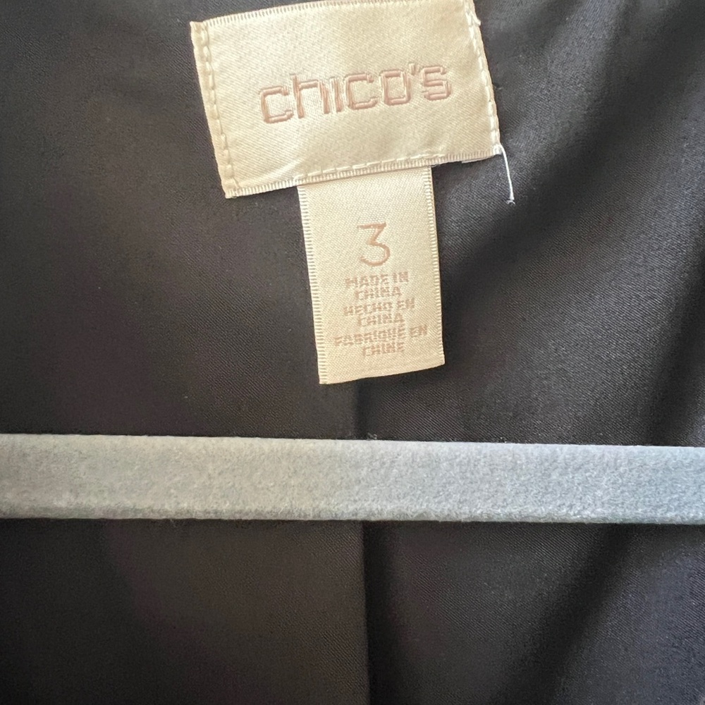Chico's Black Blazer with Gold Zipper Details - Picture 2 of 4